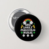 Eine glückliche Kinderkrankenschwester Lustige iri Button (Vorne & Hinten)