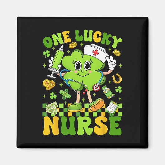 Eine glückliche Krankenschwester St Patricks Day S Magnet (Vorne)