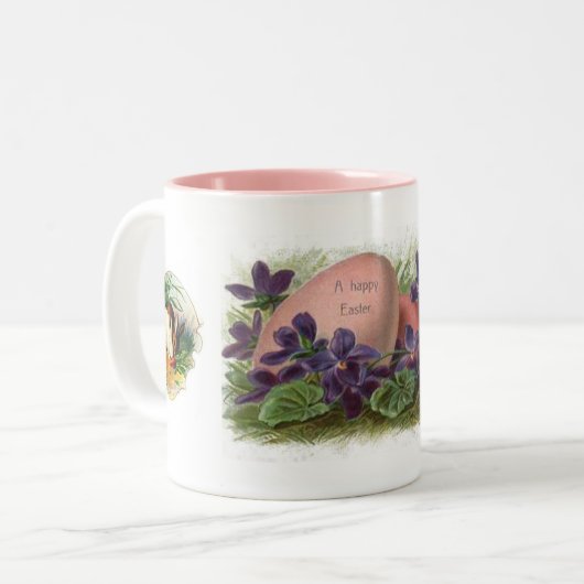Eine glückliche Ostern-Tasse Zweifarbige Tasse (Vorderseite Links)