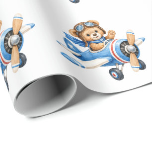 Eine glückliche Pilot 1. Geburtstagsfeier Geschenkpapier