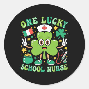 Eine glückliche Schulkrankenschwester St Patrick's Runder Aufkleber