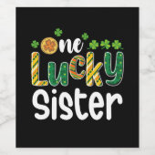 Eine glückliche Schwester Matching Familie St Patr Weinetikett (Einzelnes Label)