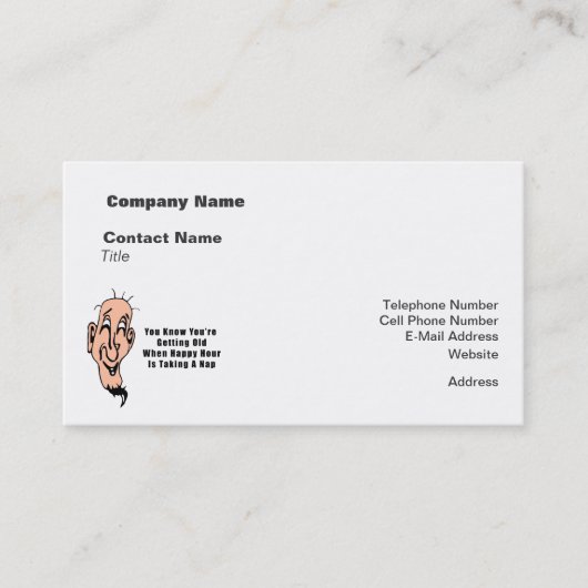 Eine glückliche Stunde für einen alten Mann Visitenkarte (Vorderseite)