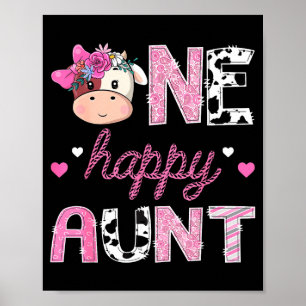 Eine glückliche Tante 1. Geburtstag Mädchen rosa F Poster