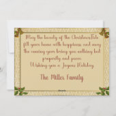 Eine glückliche Weihnachtszeit Feiertagskarte (Rückseite)