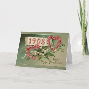 Eine glückliches neues Jahr-viktorianische Feiertagskarte