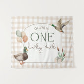 Eine Glücksente Geburtstags-Personalisierte Banner Wandteppich (Vorderseite (Horizontal))