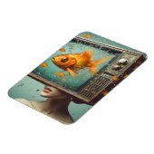 Eine Goldfisch-weibliche TV-Kopfende Retro-Jeden A Magnet (Linke Seite)