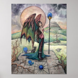Eine Gothic-Fantasy-Fee im Stil von Harvest Moon Poster