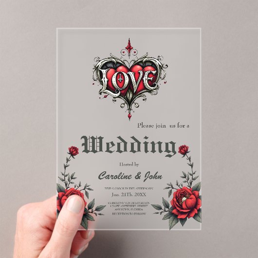 Eine gotische Romantik. Ein verzierter, gotischer  Acryleinladungen (Insitu (Handheld))