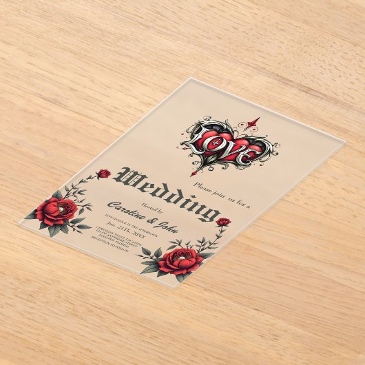 Eine gotische Romantik. Ein verzierter, gotischer  Acryleinladungen (Ablage )