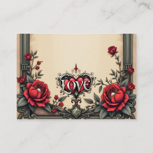 Eine gotische Romantik. Ein verzierter, gotischer Begleitkarte (Rückseite)