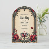 Eine gotische Romantik. Ein verzierter, gotischer  Einladung (Stehend Vorderseite)