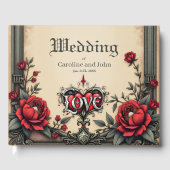 Eine gotische Romantik. Ein verzierter, gotischer Gästebuch (Vorderseite)