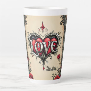 Eine gotische Romantik. Ein verzierter, gotischer Milchtasse