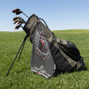 Eine gotische Symbiose, elegantes Heert und Schäde Golfhandtuch