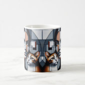 Eine Graffiti-Katze mit ihrer Katze. Kaffeetasse (Mittel)