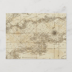 Eine Grafik des britischen Ärmelkanals Postkarte