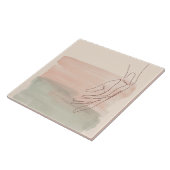 Eine Grafik zeichnend Hand in der Wasserpastel Fliese (Seite)
