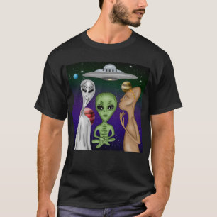 Eine graue, kleine grüne Anunnaki-Alien Zeichne T-Shirt