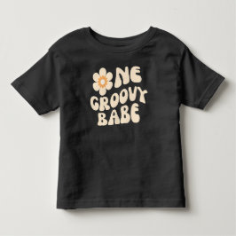 Eine Groovy-Babe Retro-Gänseblümchen 70er Geburtst Kleinkind T-shirt