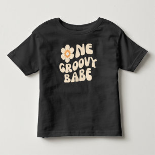Eine Groovy-Babe Retro-Gänseblümchen 70er Geburtst Kleinkind T-shirt