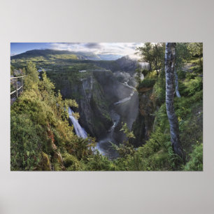 Eine große Aussicht auf den Abend - Hordaland, Nor Poster