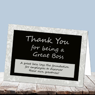 Eine große Boss-Tageskarte Dankeskarte