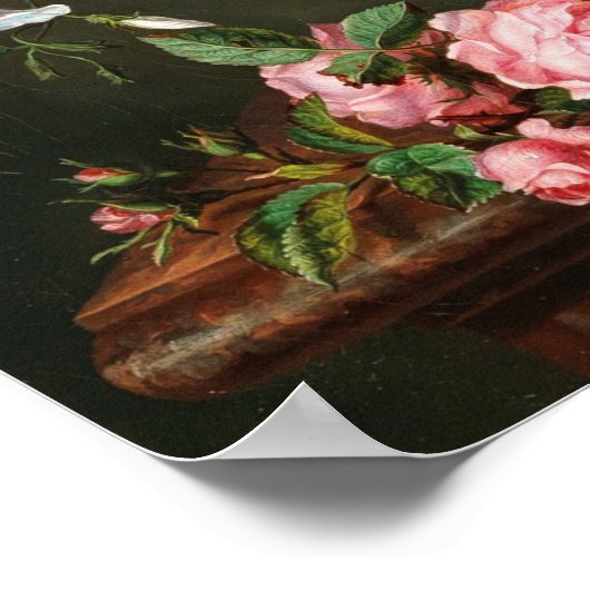 Eine große Bouquet mit Blume mit Pfirsichen und Tr Poster (Ecke)