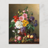 Eine große Bouquet mit Blume mit Pfirsichen und Tr Postkarte (Vorderseite)