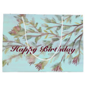 Eine große florale Geschenktasche mit Aquarellfarb Geschenktüte (Rückseite)