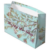 Eine große florale Geschenktasche mit Aquarellfarb Geschenktüte (Rückseite Schrägansicht)