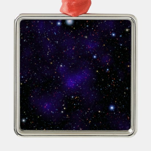 Eine große Galaxiensammlung Silbernes Ornament (Vorne)