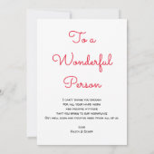 Eine große große große, bald wohlhabende schwarze dankeskarte (Rückseite)