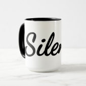 Eine große Menge Stille und Koffein Tasse (Vorderseite Links)