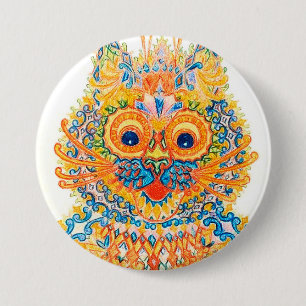 Eine große Mit Augen Katze, Louis Wain Button