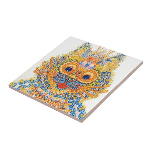 Eine große Mit Augen Katze, Louis Wain Fliese (Seite)