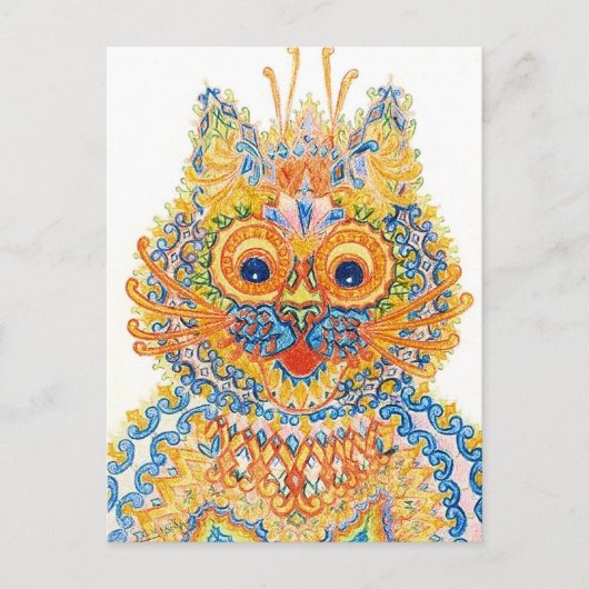 Eine große Mit Augen Katze, Louis Wain Postkarte (Vorderseite)