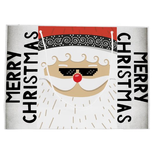 Eine große rot-weiße Tasche für ein Weihnachtsgesc Große Geschenktüte (Rückseite)