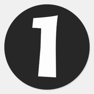 Eine große runde Black Number Stickers von Janz
