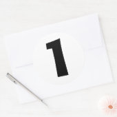 Eine große runde weiße Zahlenaufkleber von Janz Runder Aufkleber (Umschlag)