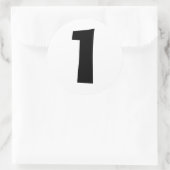 Eine große runde weiße Zahlenaufkleber von Janz Runder Aufkleber (Tasche)