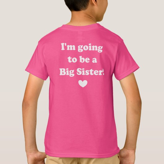 Eine große Schwester-Ankündigung T-Shirt (Rückseite)