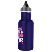 Eine große Schwester - Pink Fairy Hearts Edelstahlflasche (Rechts)