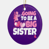 Eine große Schwester - Pink Fairy Hearts Keramik Ornament (Links)