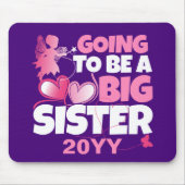 Eine große Schwester - Pink Fairy Hearts Mousepad (Vorne)
