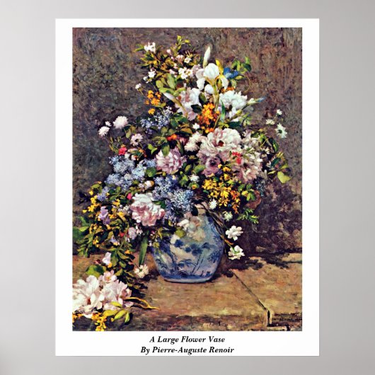 Eine große Vase der Blume von Pierre-Auguste Renoi Poster (Vorne)