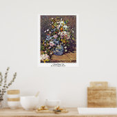 Eine große Vase der Blume von Pierre-Auguste Renoi Poster (Küche)