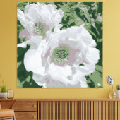 Eine große, weiße Pony auf der Leinwand. Leinwanddruck (Insitu (Wohnzimmer))