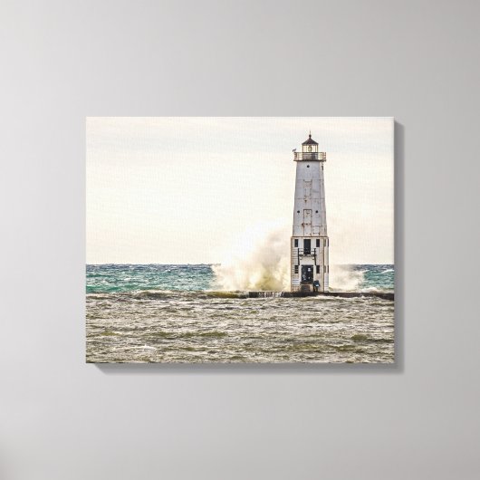 Eine große Welle bricht ins Licht Frankfort Leinwanddruck (Vorderseite)